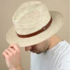 Brixton Messer Straw Fedora Natural -Stetsoni Magasin messer straw fedora natural