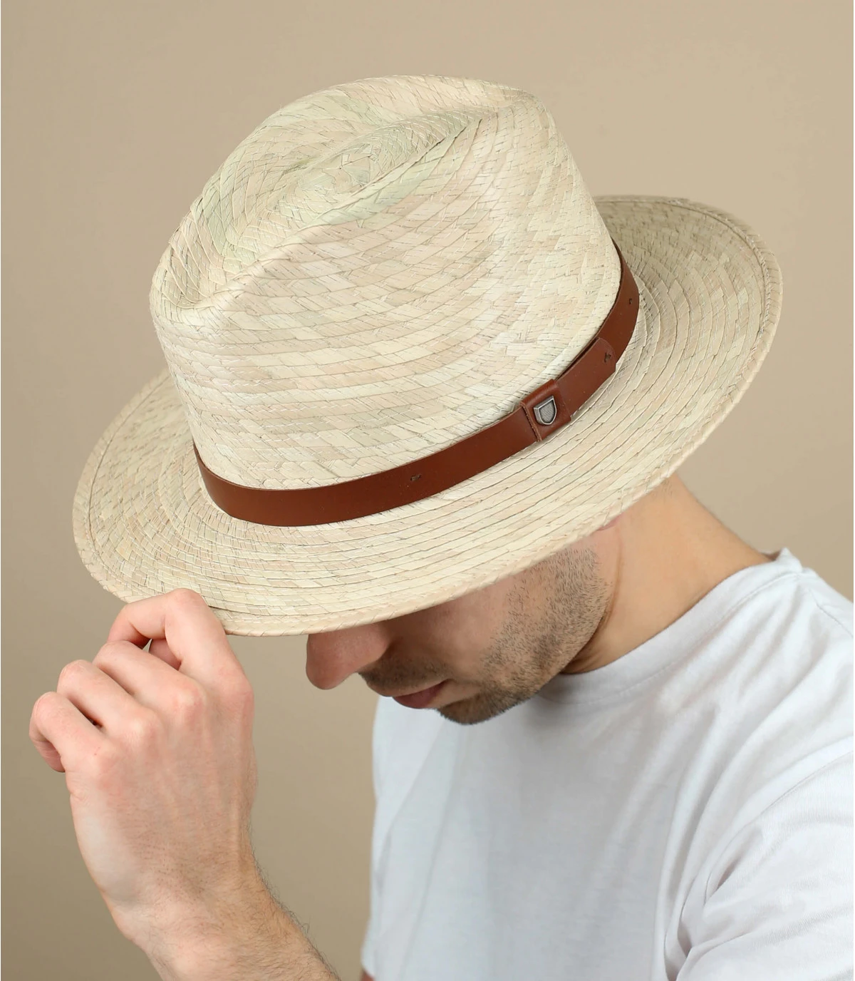 Brixton Messer Straw Fedora Natural 3 Brixton Messer Straw Fedora Natural