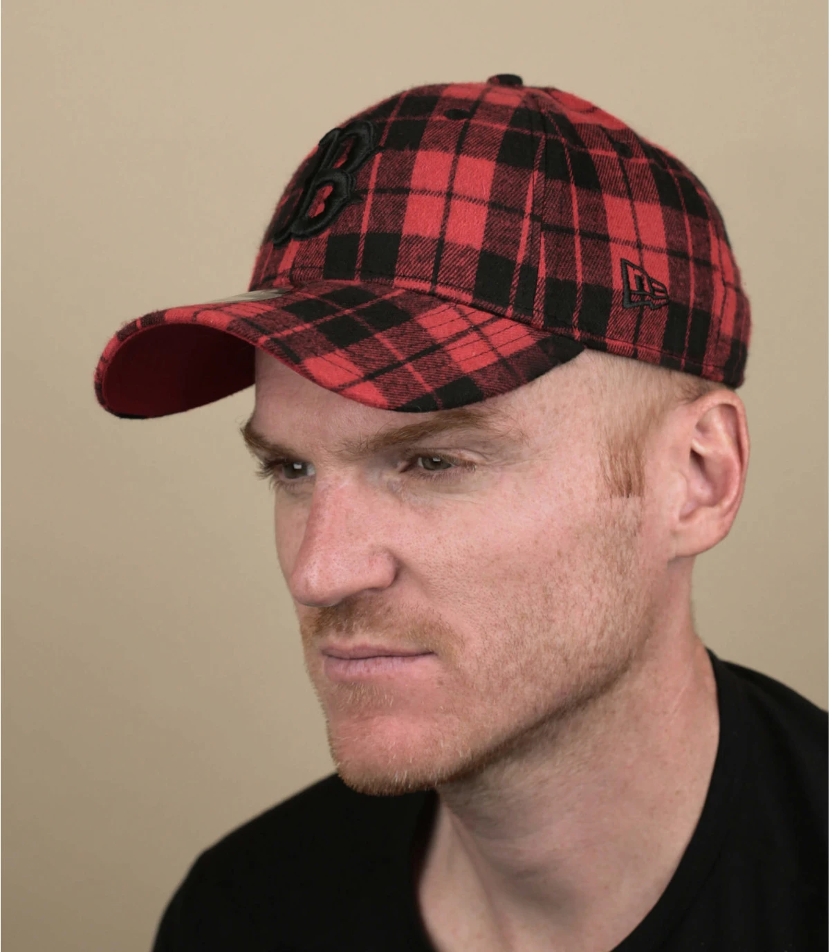 NEW ERA Plaid 9Forty Boston Scarlet 3 NEW ERA Plaid 9Forty Boston Scarlet
