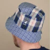Kangol Plaid Mashup Bucket Mykonos Blue -Stetsoni Magasin plaid mashup bucket mykonos bluebob20Kangol20patchwork20Plaid20Mashup20Bucket20mykonos20blue