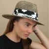 Seeberger Seagrass Fedora Summer Print Black
