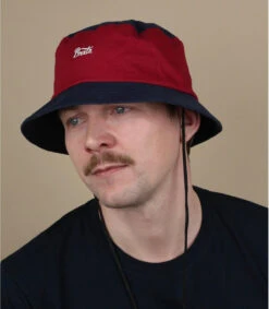 Brixton Stith Bucket Washed Navy Lava Red